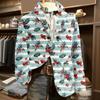 Men's Ugly Christmas Corduroy Warm Pocket Suit Jacket Cardigan Men's Casual Suit