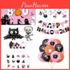 Pink Halloween Party Decorative Skull Balloon Pumpkin Banner Cake Insert Set
