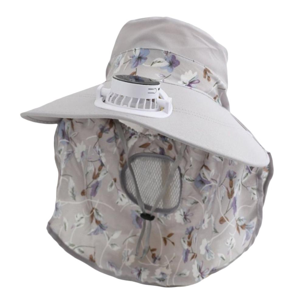 USB Charging Sun Cap Breathable Fisherman Hat Door Fan Solar Fan Cap  Cycling
