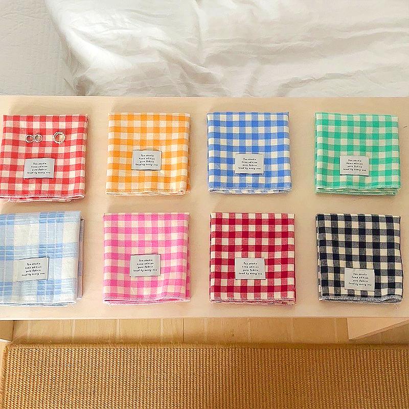 1PC Cotton Plaid Placemat Kitchen Decor Checkered Tablemats Ins Grid Series Meal Mat Photography Props 38x28cm