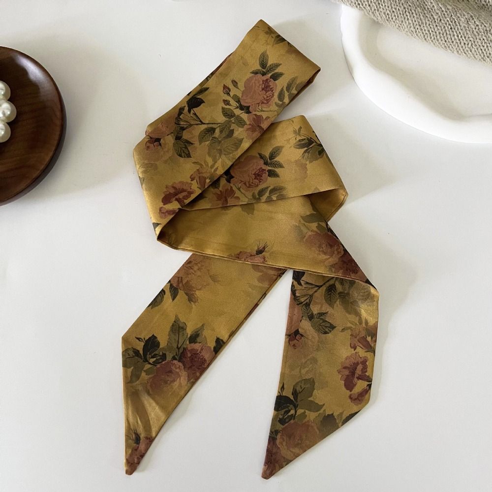 Hair Tie Long Silk Scarf Ribbon Ancient Hair Band Ancient Style Ink Painting Silk Scarf  Lady