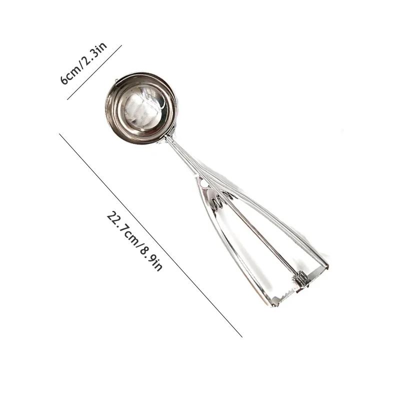 Stainless Steel Spoon Spring Handle Kitchen Stainless Ice Cream Mash Potato Scoop Kitchen Accessories 3 Size for Choos