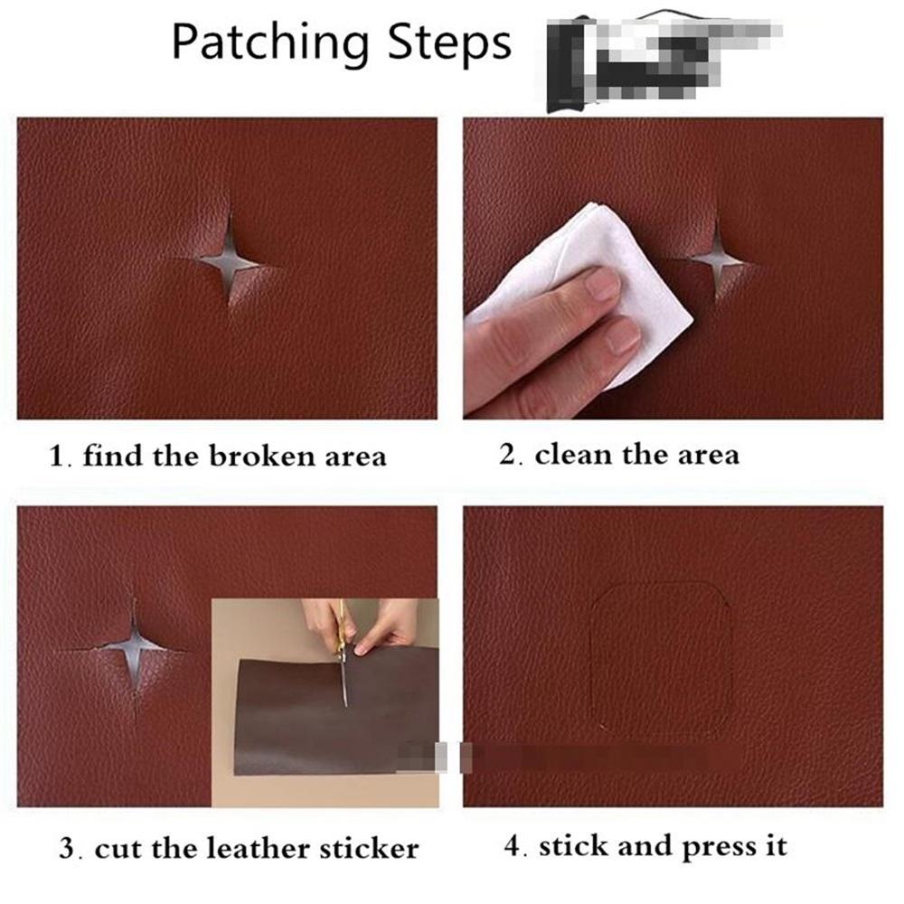 Self-Adhesive Leather Repair Patch, Waterproof & Durable PU Leather Tape For Sofas, Car Seats, Jackets & Bags, 17 Colors & 3 Sizes