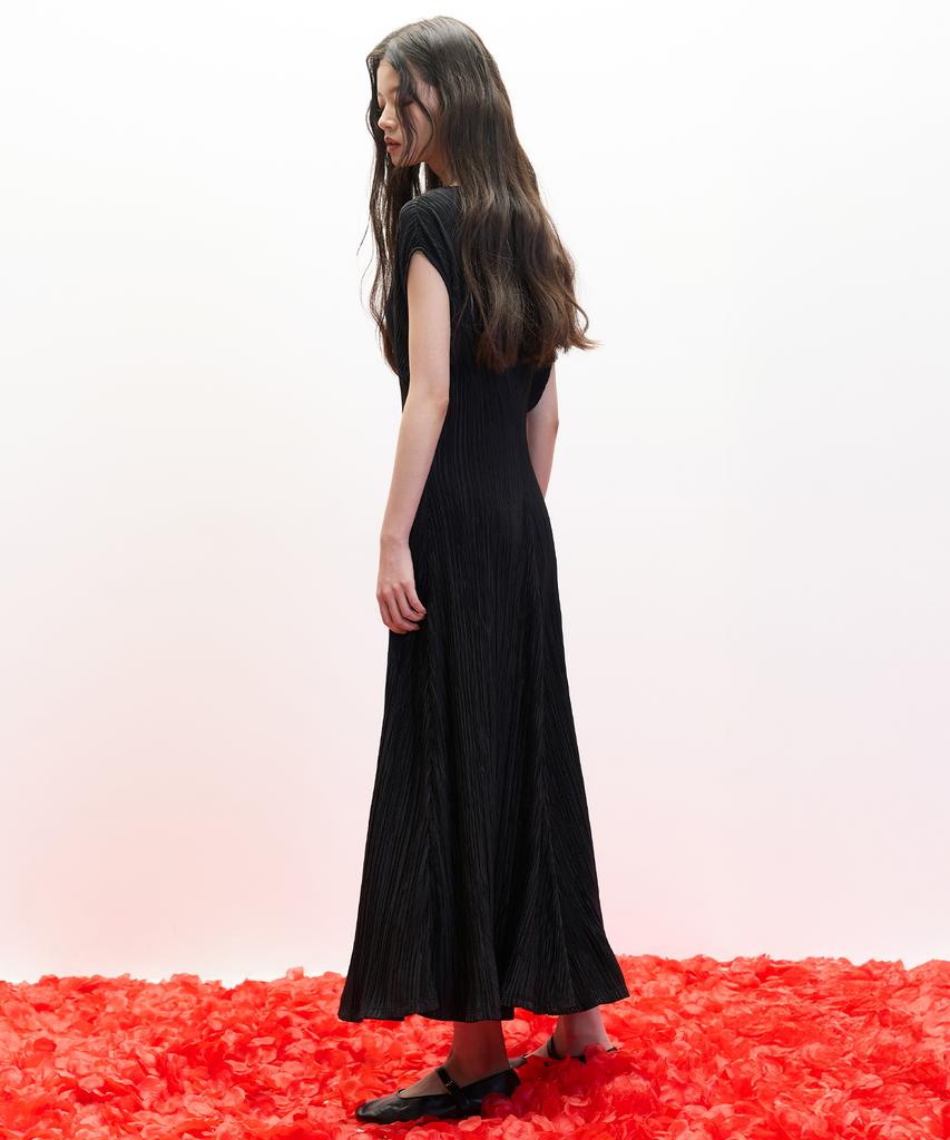 Hawaii Ha Kim [Atelier] Mute Pleated Dress_Black