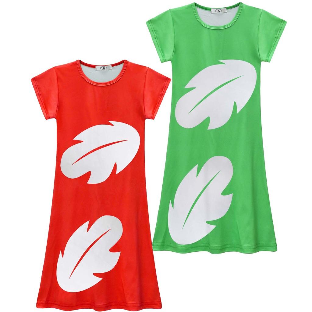 Lilo And Stitch Girl Dress With Polyester Fabric And Abstract Print For Spring Autumn Playtime