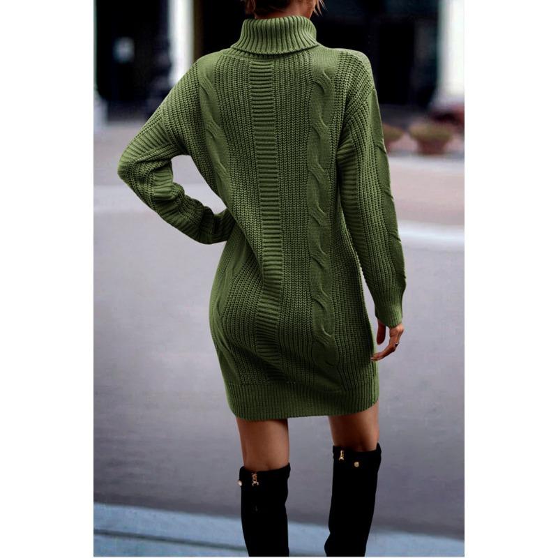 YYFS Женская мода повседневная осень-зима однотонный принт длинный рукав высокий ворот свитера