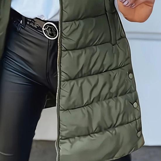 Women'S Puffer Vest Casual Zip Up Quilted Padded Vest Hooded