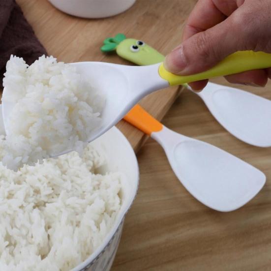 Rice Spoon Non-stick Heat Resistant Long Handle Cartoon Carrot Pattern Rice Spatula Kitchen Accessories