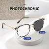 Fashion color-changing anti-blue light glasses, women's round face plain artifact, trendy and versatile, can be matched with myopia degree flat glass