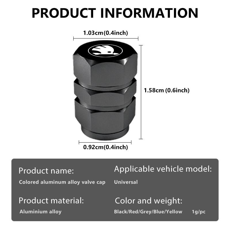 JBIW9 Car Wheel Tire Valve Caps Stem Case Dustproof Accessories For Skoda octavia a5 a4 mk1 2 fabia superb rapid mk3 yeti 2006