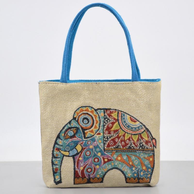 Сумка из холста с вышивкой в этническом стиле, художественная мода, сумка «Ручная работа», сумка для ланча, сумка «Бенто»