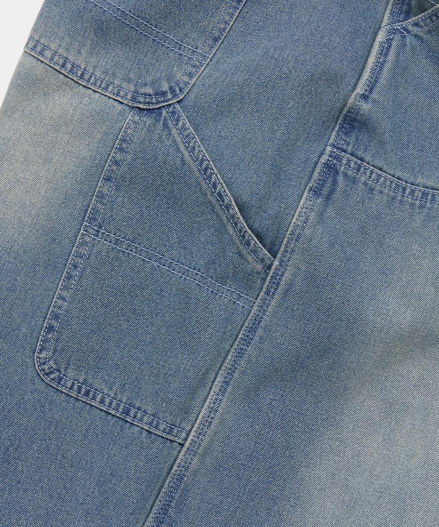 COLUMBIA UNIVERSITY Utility Double-Knee Denim Bermuda Shorts Pants_Light Jean