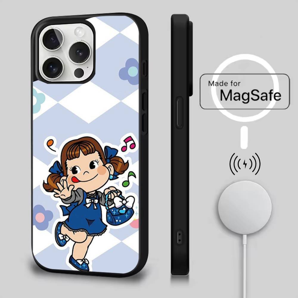 Fujiya Milky Peko-Chan Phone Case For iPhone 17,16,15,14,13,12,11,Pro,Max,Plus,Mini,SE4,E Magnetic Magsafe Wireless Charging