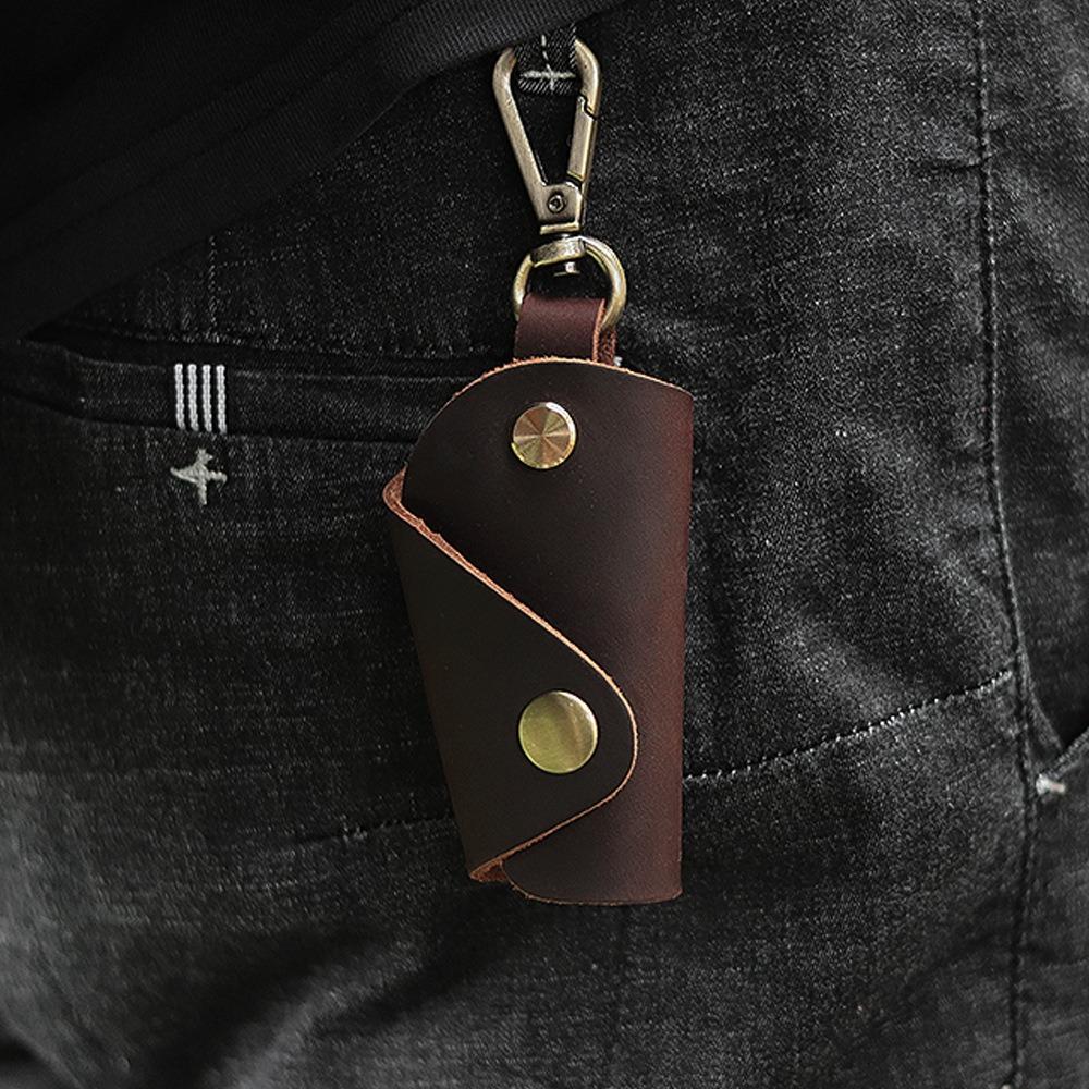 Luxury Mini Key Bag Genuine Leather Pocket Keychain Case Creative Men Car Key Pouch Car Accessory