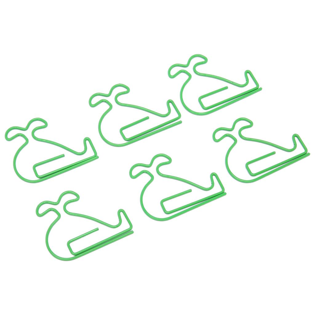 100 шт. Скрепки для бумаги, Изысканный вид кита, Противоскользящие, Милые скрепки для офиса, школы, Зеленые