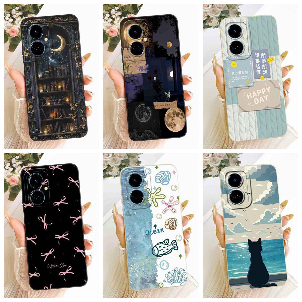 For Tecno Camon 19 CI6n Case Blue Pattern Cat Cover Soft Silicone Casing For Tecno Camon 19 Camon19 Cover Phone Shell