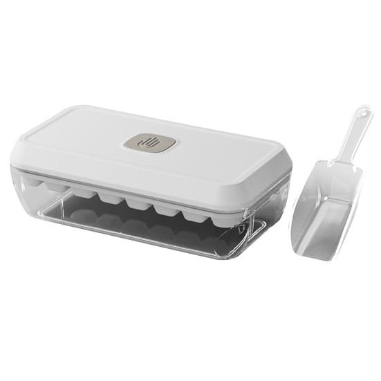 Ice Cube Tray with Lid And Bin Press-Button Release Ice Mold for Freezer BPA-Free Ice Cube Maker for Drinks