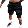 Мужские быстросохнущие двухслойные сетчатые шорты для фитнеса для занятий спортом на открытом воздухе
