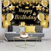 Celebrate Happy Birthday Photography Backdrop Black Gold Poster Photo Props  School Studio