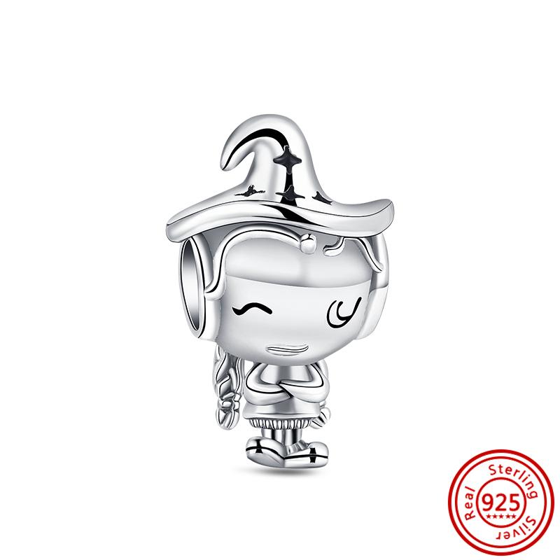 92 Стиль 925 Серебро 925 пробы для мальчиков и девочек Щенок с принтом лапы Сердце Сова Полый кулон Изящная бусина Подходит Подвески Браслет Ювелирные изделия