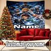 Custom Name Personalized Demon Slayer Print Tapestry, Wall Art Decor, Bedroom, Dorm, Apartment, LivingRoom, Party Backdrop, Gift for Birthday