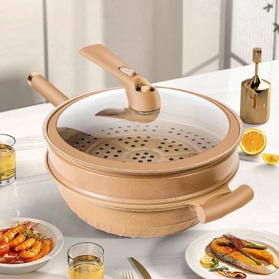 Бездымная керамическая газовая плита с антипригарным покрытием и индукционная сковорода