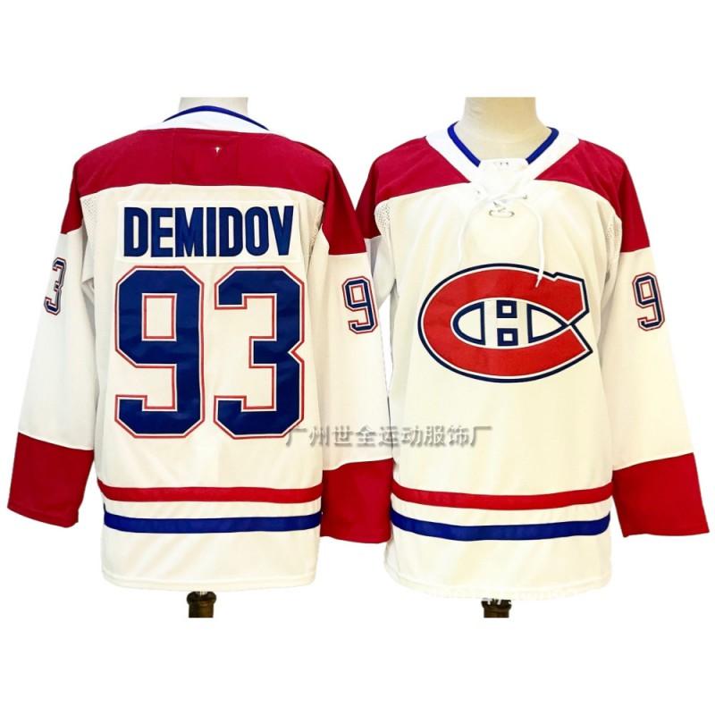 Mens Retro Ice Hockey Jersey With Embroidered Number 14 Suzuki Caufield Custom Team Uniform Adult Players