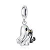New 925 Silver Ghost Soul Pumpkin Skeleton Bat Pendant Bead Charm Fit Bracelet DIY Jewelry Halloween Gift