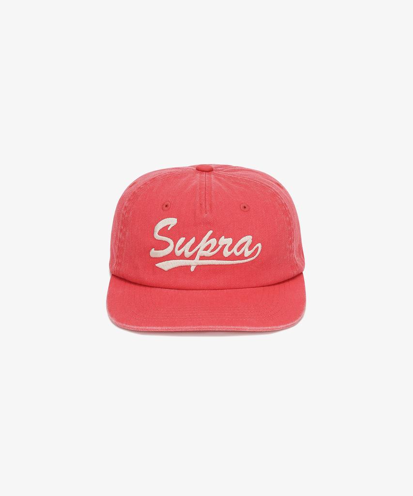 Кепка SUPRA с пигментной стиркой и полосатым козырьком (красный)