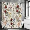 Spring Flower Butterfly Shower Curtain, Bathroom Decorative Shower Curtain, Waterproof Shower Curtain with Hooks
