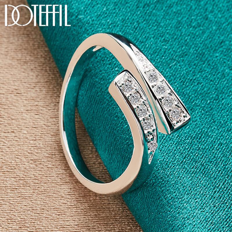 Кольцо с регулируемым размером из стерлингового серебра 925 пробы и цирконием AAA, модные свадебные украшения