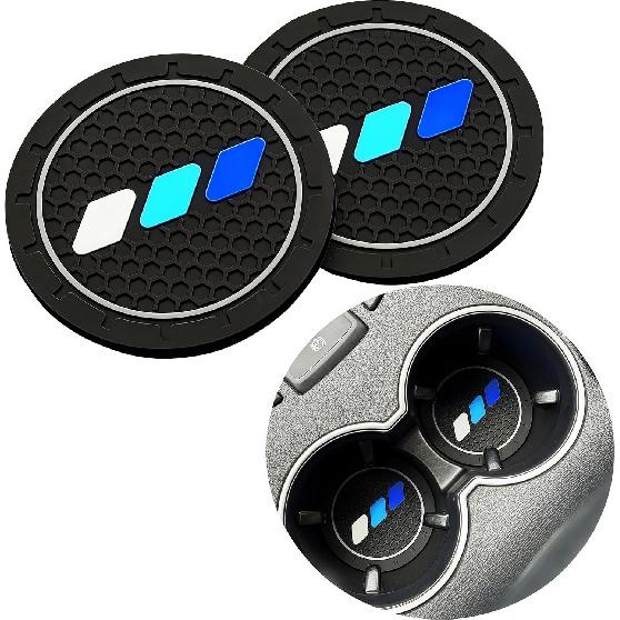 2 Pack White Red Cup Holder ert Coaster Compatible with Tacoma TRD Tundra Rav4 Highlander Camry 4Runner Accessories Anti-Slip Drink Cup Mat (Red