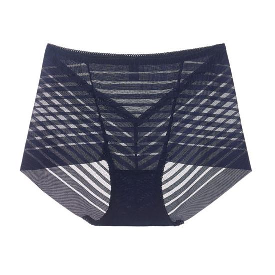 Women Sexy Striped Mesh Sheer Panties High Waist Seamless Underwear