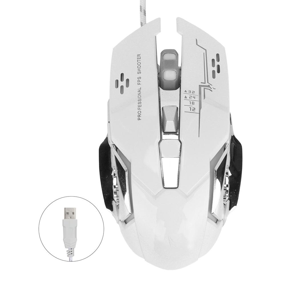 Wired Mouse 6Button USB Port Gaming Luminous Ergonomic Optical Computer Accessories