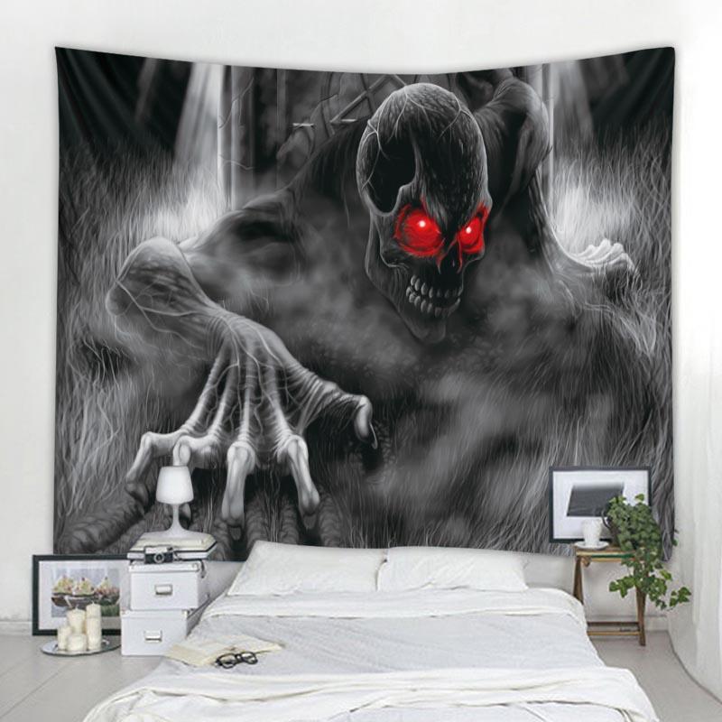 Домашний декор Хэллоуин Череп Тыква Гобелен Настенный Гобелен Сплетни Хиппи Колдовство Гобелен Украшение 230x180 см Tapiz