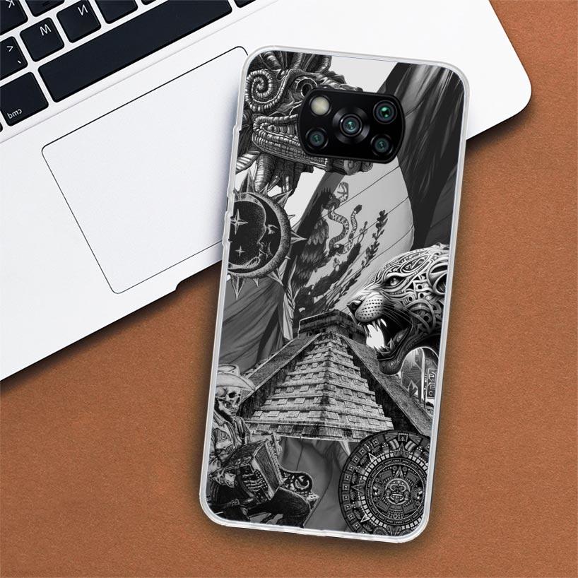 Чехол для телефона Mayan Stone Totem Pole для Xiaomi Poco X3 Nfc X4 Gt X5 Pro M5S M4 M3 M2 F5 F4 F3 F2 F1 Mi Note 10 Fundas Shell