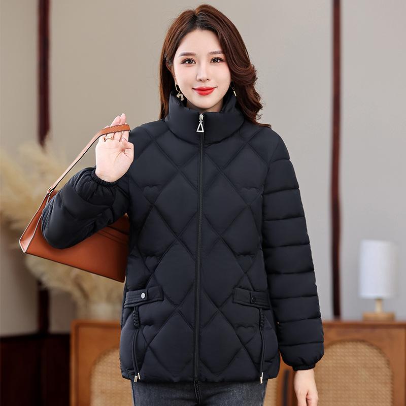 Fashion Short Warm Parka Coats Autumn Winter Cotton Clothes Women's Simple Stand Collar Cotton-padded Jacket Femme