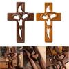 Christian Intertwined Heart Wooden Cross Valentine's Day Log Cross Pendant  Living Room Decor