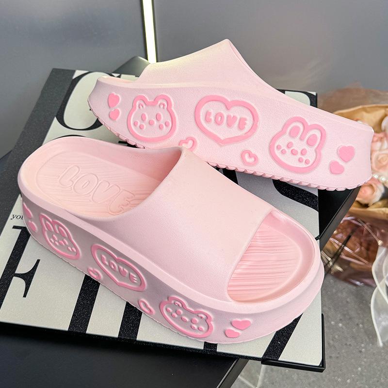 Женские тапочки из ЭВА на толстой подошве — милые, увеличивающие рост летние пляжные шлепанцы