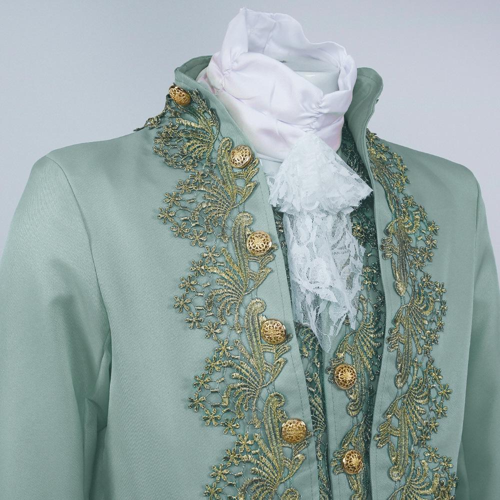 Popular Medieval Court Prince Lace Gown Set for Cosplay and Performance