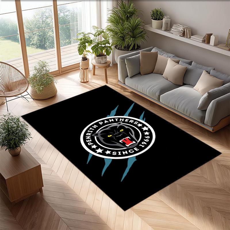 Penrith Panthers Crystal Velvet Carpet Soft Anti?Slip Floor Mat Comfortable Home Living Room Bedroom Decor Rug