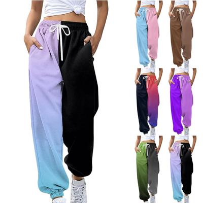 Женские повседневные модные спортивные штаны повседневные брюки с принтом одинакового цвета