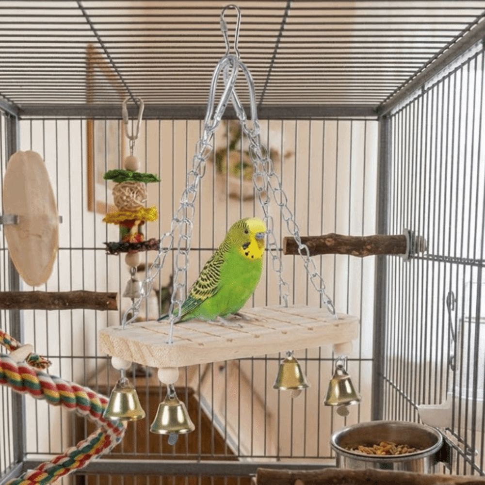 with Hook Parrot Swing Toy Wear-Resistant Parrot Cage Hut Bird Toy Hammock Pet Bird Training