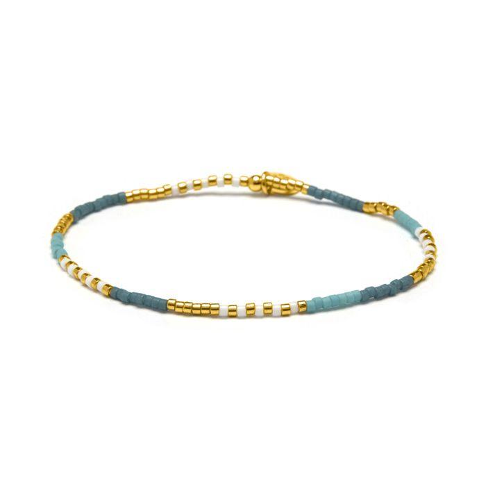 Bracelet - LUXENTER - Sisak - Finition or jaune 18 carats - Cristal multicolore - Élastique 55 mm