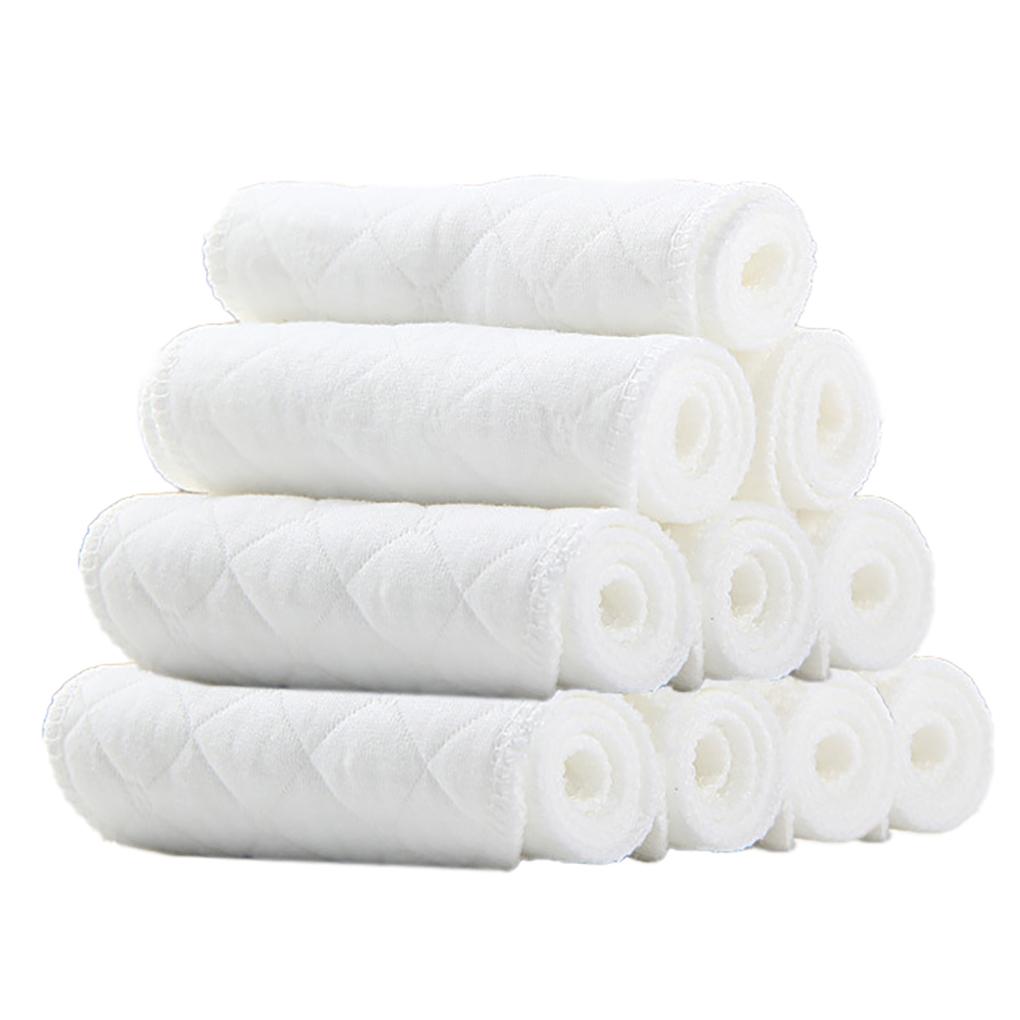 Pack of 10 Muslin Cloths Craftsmanship Supple To Skin-friendly Detachable Cotton Diaper Reusable No Leakage Baby Nappy