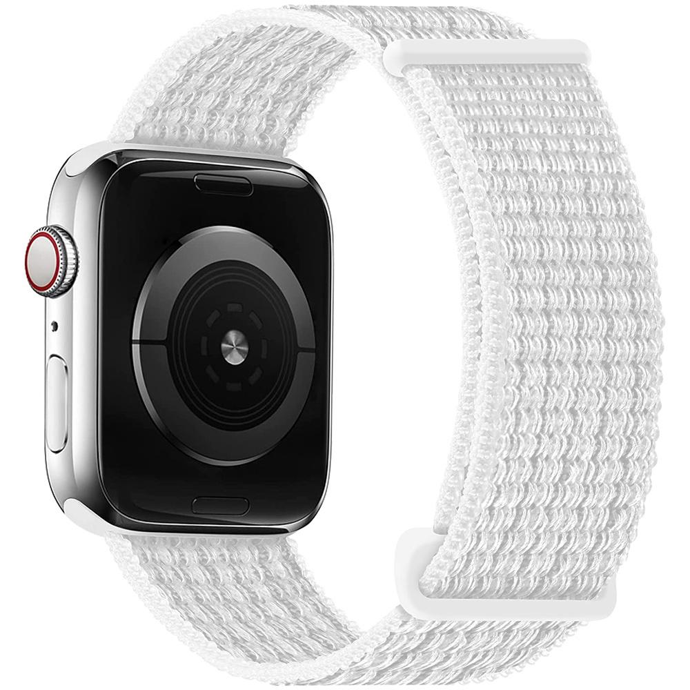 Pasek Alogy Nylon Strap Z Rzepem Do Apple Watch 1/2/3/4/5/6/7/8/Se/Ultra (42/44/45/49Mm) Biały