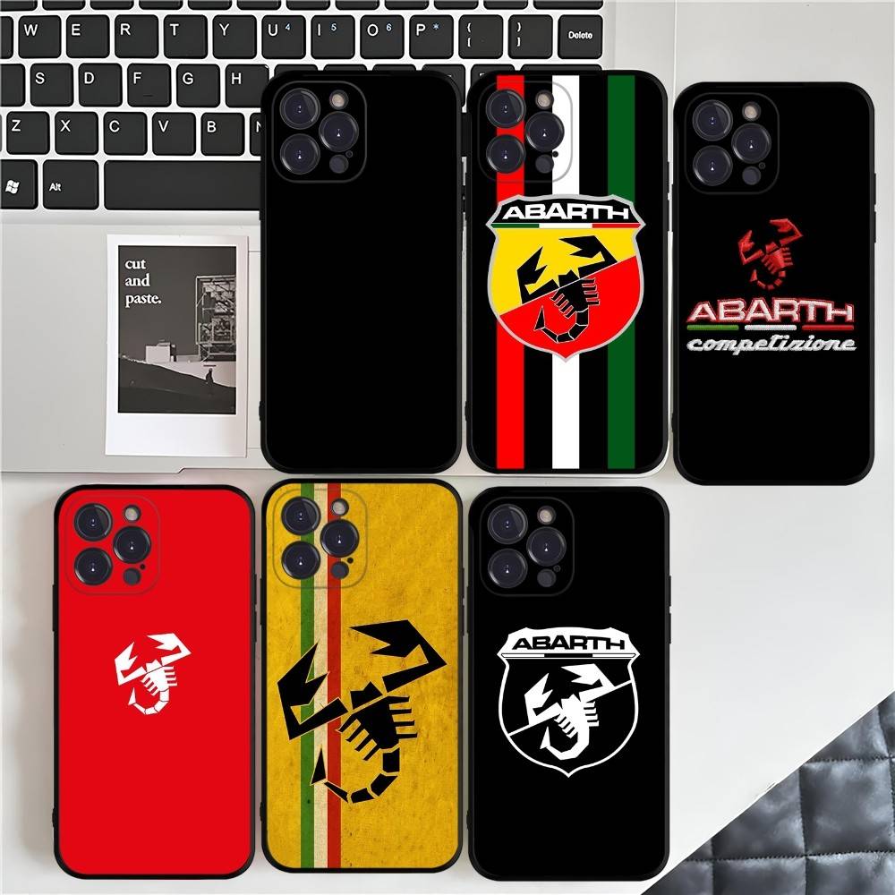 Чехол для телефона с логотипом A-Abarth Для Iphone 17 Air 16 15 14 13 12 11 Pro Max 16 15 14 Plus Мягкий ТПУ чехол