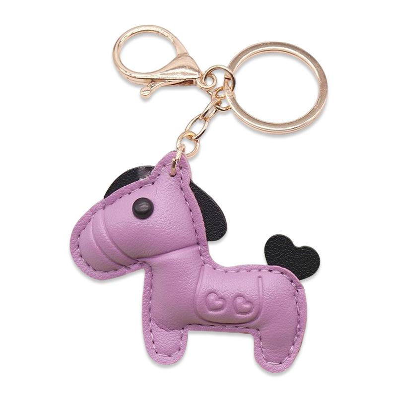 Милый мультяшный брелок из кожи с пони, кавайные шармы, лошади, подвеска для рюкзака, сумки, украшения, аксессуары