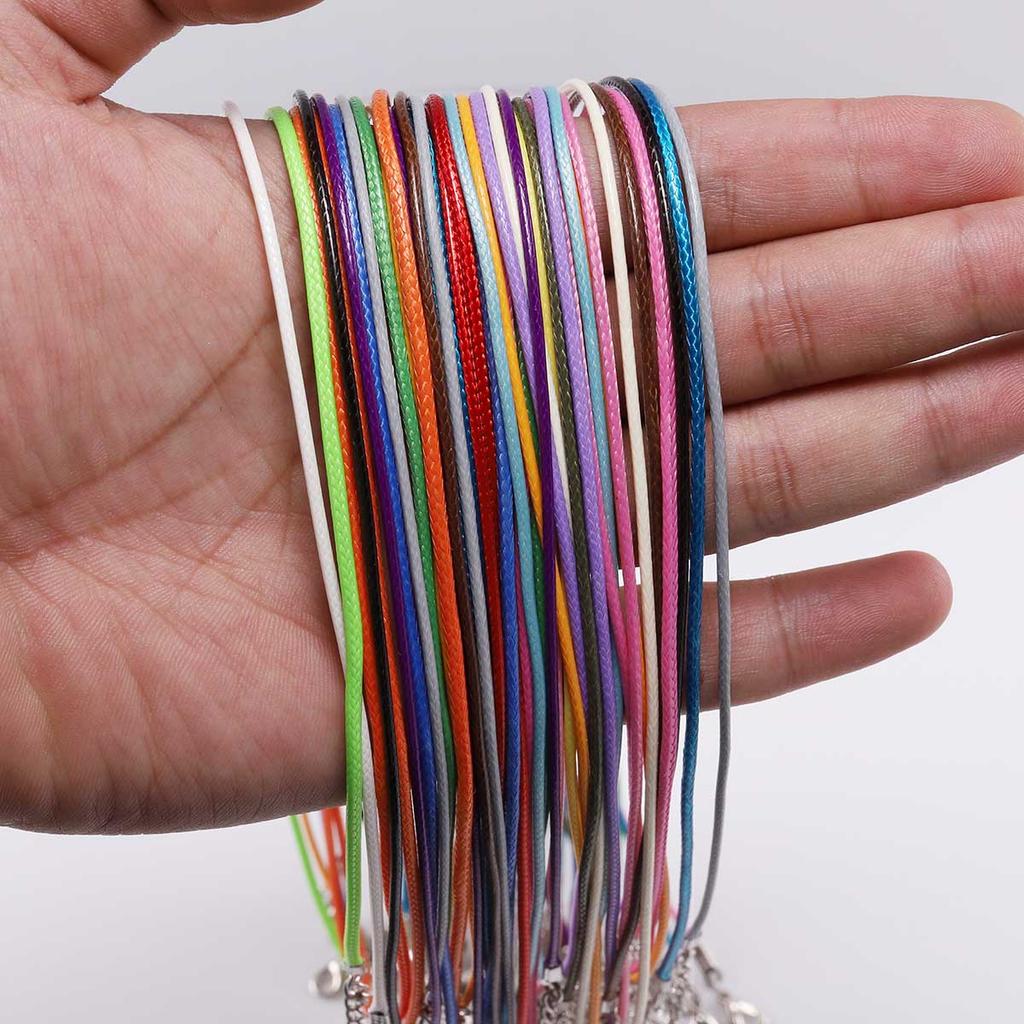 10Pcs 1.5/2mm Fauxs Leather Handmade Adjustable Braided Rope Pendant Charm DIY Findings Lobster Clasp String Cord Jewelry Making
