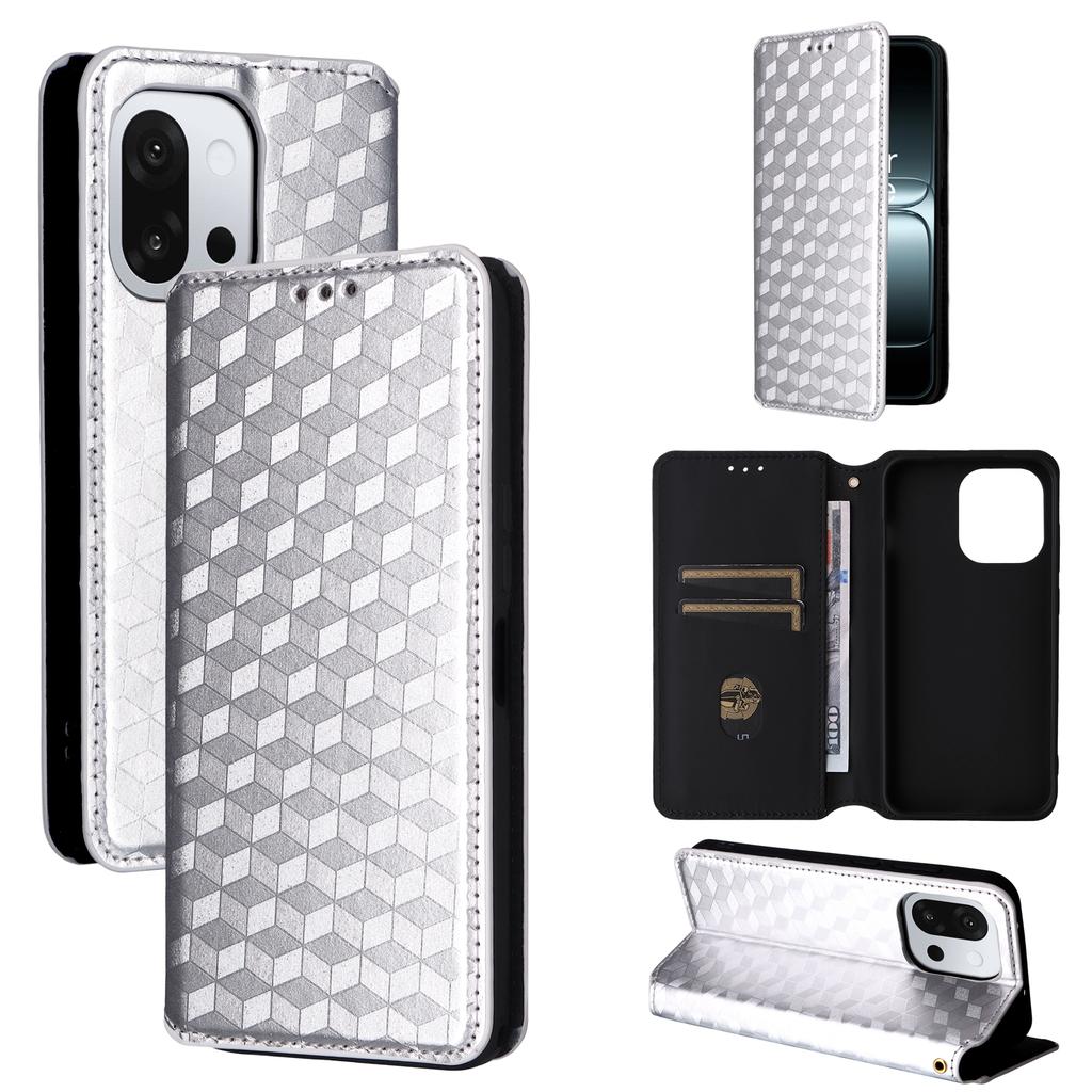 For OnePlus 13T 5G Case Wallet Rhombus Imprinted Leather Phone Cover